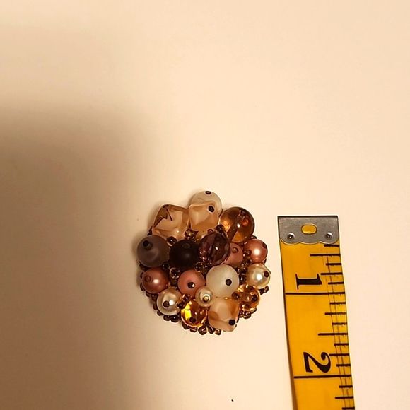 West Germany Vintage chunky beaded brooch - Picture 6 of 6